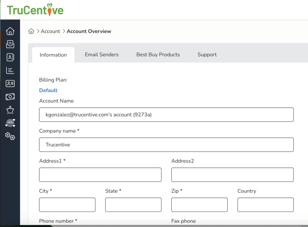 Adding your personal information to your TruCentive Account