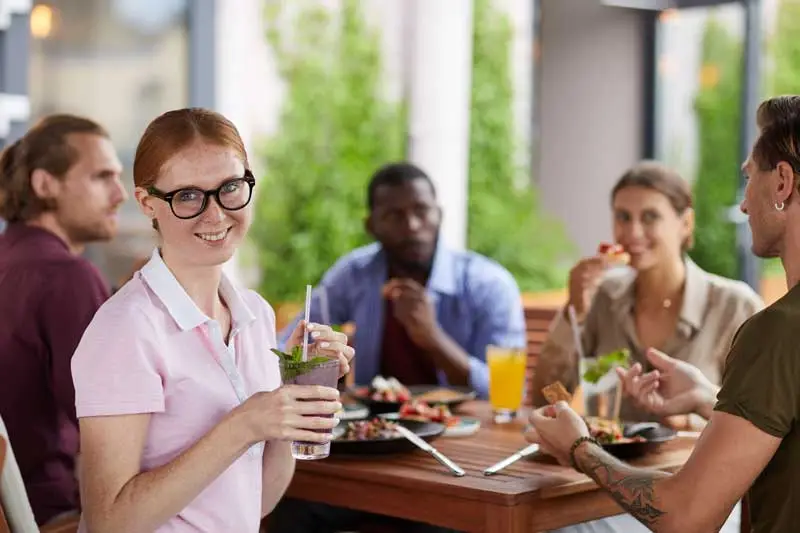 A group of employees out for lunch on Take Back The Lunch Break