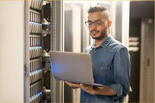 A system administrator in a data center