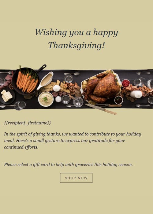 A TruCentive send-ready project design complete for the Thanksgiving holiday