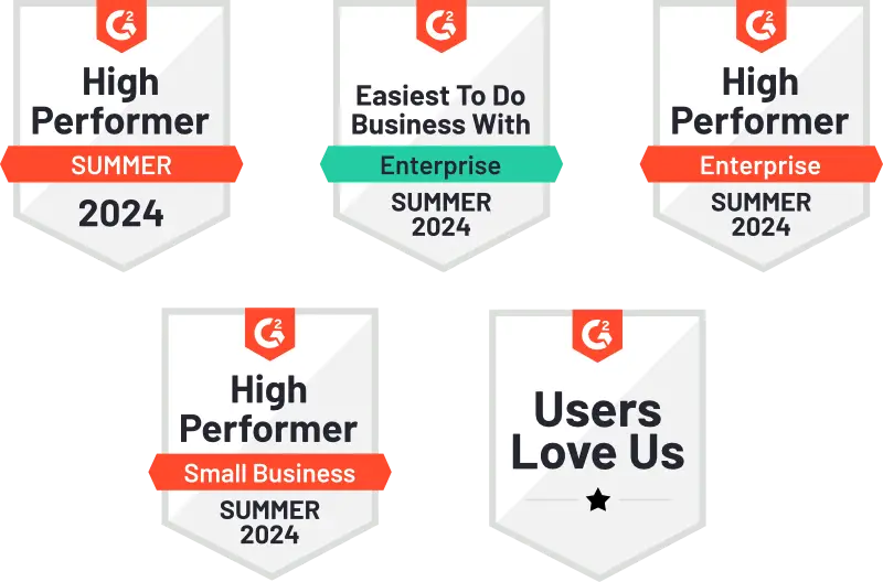 Our users love us. G2 Success Badges