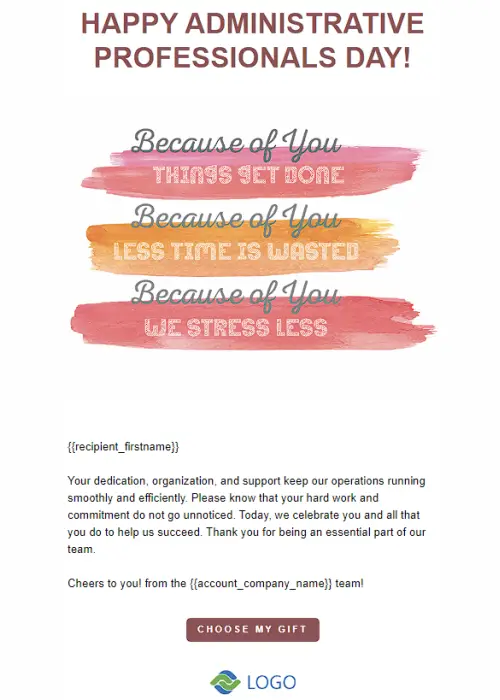 Administrative Professionals Day project with brush strokes