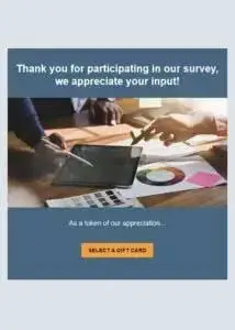 survey thank you gift card