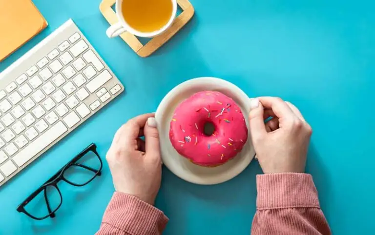donut next to keyboard