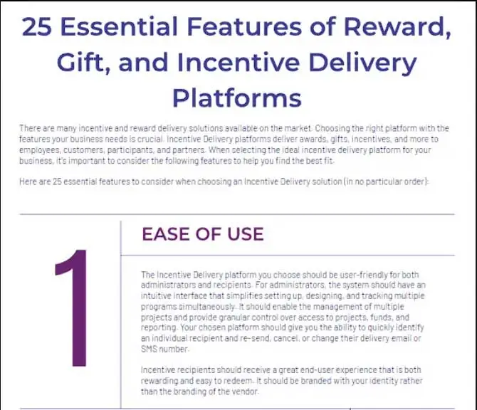 25 essential incentive features
