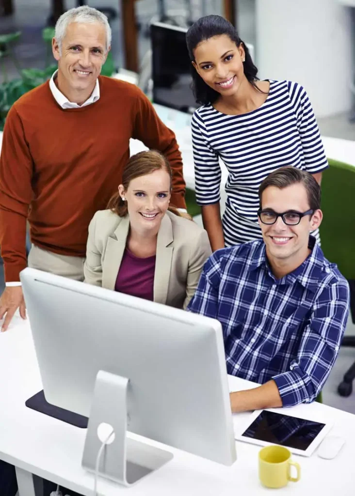 Multigenerational team designing an employee incentive program