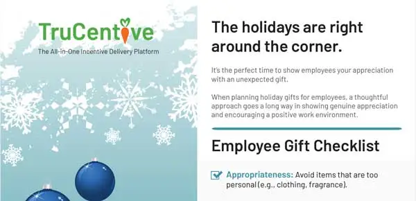 Employee gift checklist