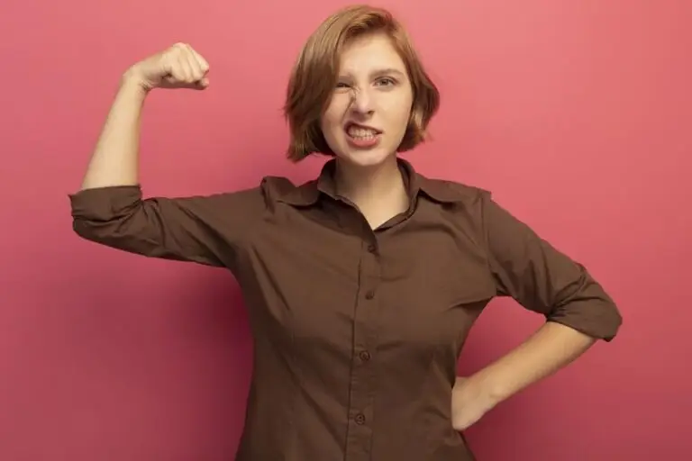 strong confident woman showing strength