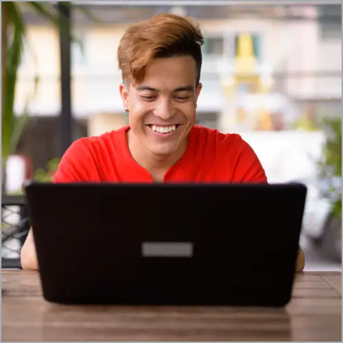 A happy designer just received a holiday employee gift