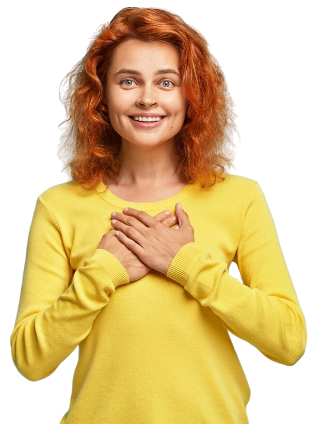Woman with here hands over her chest signaling honesty. Incentivized honesty works.