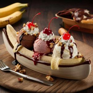 banana split on table