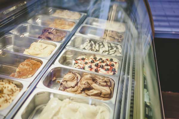 modern ice cream case