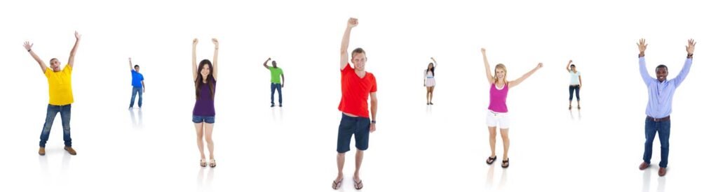 group of people celebrating fitness
