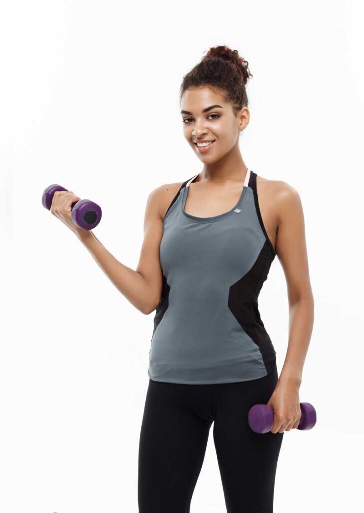 healthy woman exercising and wellness spurred on by instant incentives