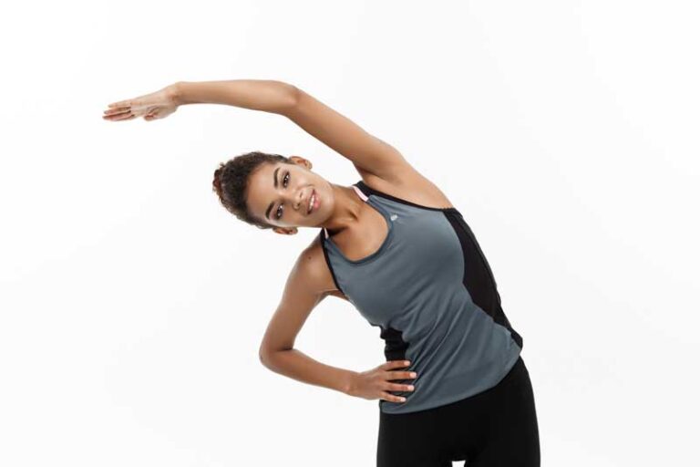 wellness program woman stretching