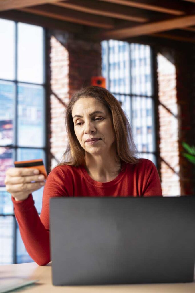 woman receiving online gift award