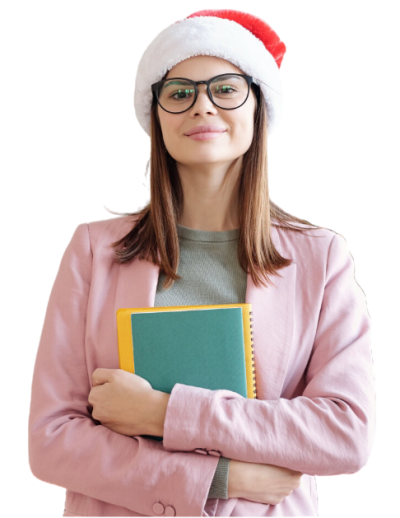 woman holding a last minute holiday gift