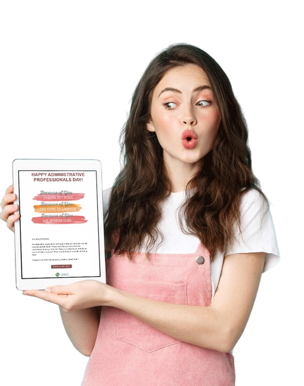woman administrator looking at incentive reward on a tablet